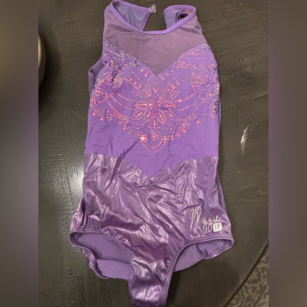 Purple Kids One Piece gymnastics leotard by Sylvia P